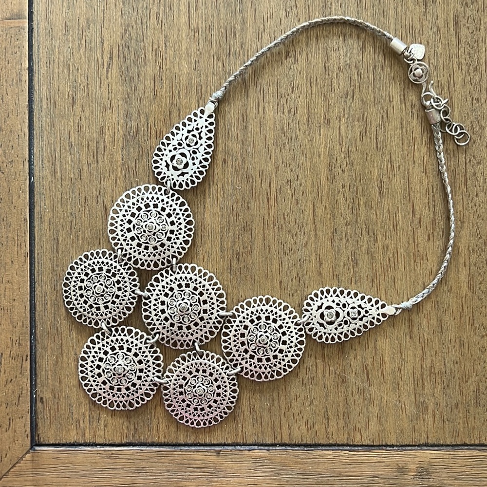 Silver statement necklace